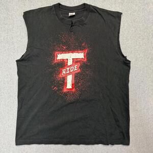 Size XL: Vintage T-Ride Metal Rock Band T-Shirt Black 91 Tour Fruit of the Loom